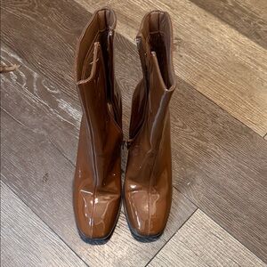BAMBOO Tan Heeled Boots